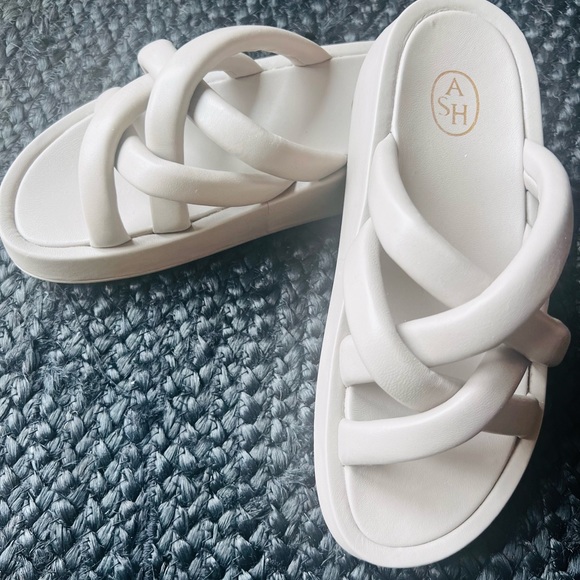 ASH crisscross leather platform slides. Worn only once. Sold out everywhere! - Picture 7 of 8